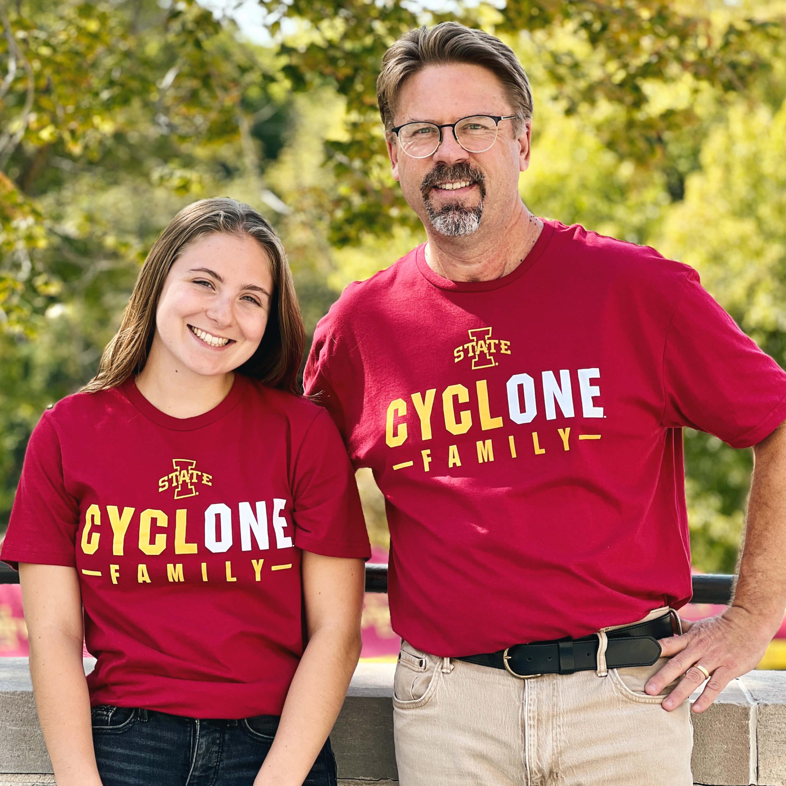 College House 2024 I-State Cyclone Family Heather Cardinal T-Shirt
